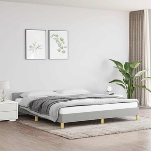 vidaXL, vidaXL Bettgestell mit Kopfteil Hellgrau 180x200 cm Stoff