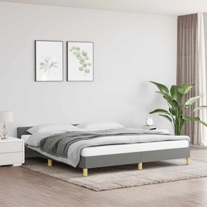 vidaXL Bettgestell mit Kopfteil Dunkelgrau 180x200 cm Stoff