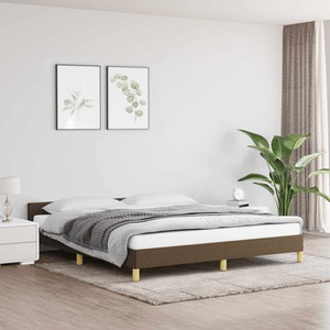 vidaXL, vidaXL Bettgestell mit Kopfteil Dunkelbraun 180x200 cm Stoff