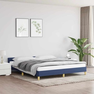 vidaXL, vidaXL Bettgestell mit Kopfteil Blau 180x200 cm Stoff