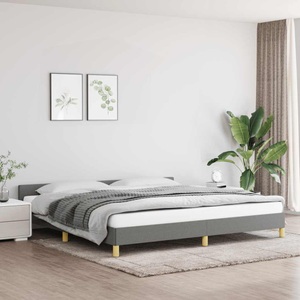vidaXL, vidaXL Bettgestell mit Kopfteil Dunkelgrau 200x200 cm Stoff