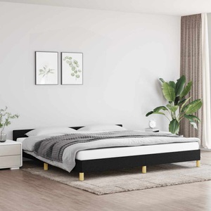 vidaXL Bettgestell mit Kopfteil Schwarz 200x200 cm Stoff