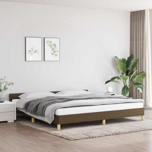 vidaXL, vidaXL Bettgestell mit Kopfteil Dunkelbraun 200x200 cm Stoff