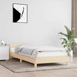 vidaXL Bettgestell mit Kopfteil Creme 80x200 cm Stoff