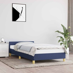 vidaXL, vidaXL Bettgestell mit Kopfteil Blau 90x190 cm Stoff