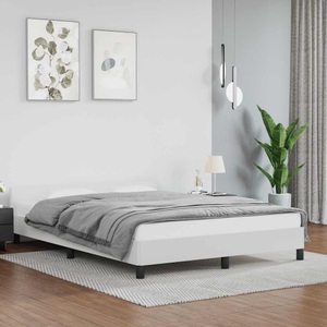vidaXL Bettgestell mit Kopfteil Weiß 140x200 cm Kunstleder