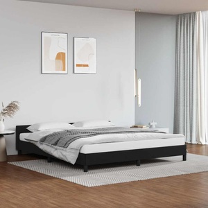 vidaXL, vidaXL Bettgestell mit Kopfteil Schwarz 180x200 cm Kunstleder