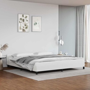vidaXL, vidaXL Bettgestell mit Kopfteil Weiß 200x200 cm Kunstleder