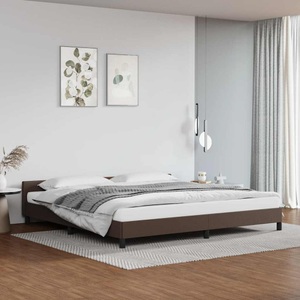 vidaXL, vidaXL Bettgestell mit Kopfteil Braun 200x200 cm Kunstleder