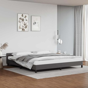 vidaXL Bettgestell mit Kopfteil Grau 200x200 cm Kunstleder