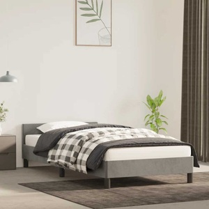vidaXL, vidaXL Bettgestell mit Kopfteil Hellgrau 80x200 cm Samt