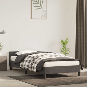 vidaXL Bettgestell mit Kopfteil Dunkelgrau 80x200 cm Samt