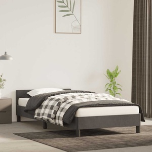 vidaXL, vidaXL Bettgestell mit Kopfteil Dunkelgrau 80x200 cm Samt