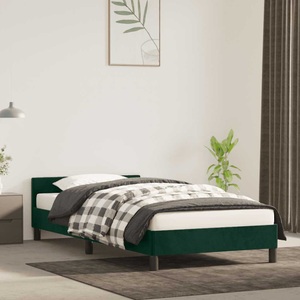 vidaXL, vidaXL Bettgestell mit Kopfteil Dunkelgrün 80x200 cm Samt