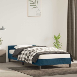 vidaXL Bettgestell mit Kopfteil Dunkelblau 80x200 cm Samt