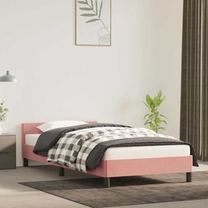 vidaXL, vidaXL Bettgestell mit Kopfteil Rosa 90x190 cm Samt