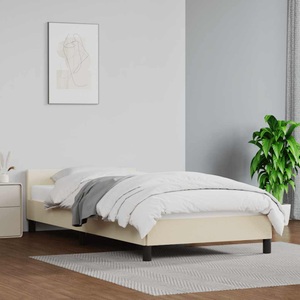 vidaXL, vidaXL Bettgestell mit Kopfteil Creme 90x200 cm Kunstleder