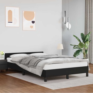 vidaXL Bettgestell mit Kopfteil Schwarz 120x200 cm Kunstleder