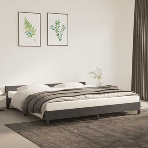 vidaXL, vidaXL Bettgestell mit Kopfteil Dunkelgrau 200x200 cm Samt