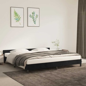 vidaXL, vidaXL Bettgestell mit Kopfteil Schwarz 200x200 cm Samt