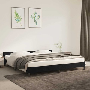 vidaXL, vidaXL Bettgestell mit Kopfteil Schwarz 200x200 cm Samt