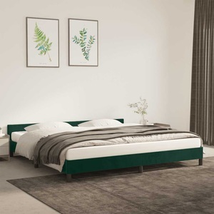 vidaXL, vidaXL Bettgestell mit Kopfteil Dunkelgrün 200x200 cm Samt
