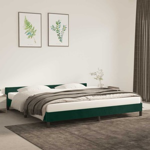vidaXL, vidaXL Bettgestell mit Kopfteil Dunkelgrün 200x200 cm Samt