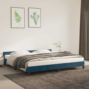 vidaXL Bettgestell mit Kopfteil Dunkelblau 200x200 cm Samt