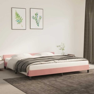 vidaXL, vidaXL Bettgestell mit Kopfteil Rosa 200x200 cm Samt