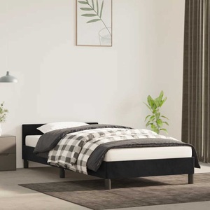 vidaXL, vidaXL Bettgestell mit Kopfteil Schwarz 100x200 cm Samt