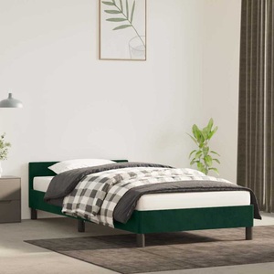 vidaXL, vidaXL Bettgestell mit Kopfteil Dunkelgrün 100x200 cm Samt