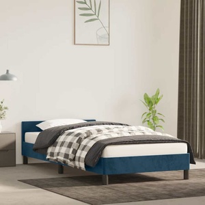 vidaXL, vidaXL Bettgestell mit Kopfteil Dunkelblau 100x200 cm Samt