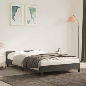 vidaXL, vidaXL Bettgestell mit Kopfteil Dunkelgrau 120x200 cm Samt