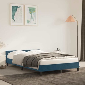 vidaXL, vidaXL Bettgestell mit Kopfteil Dunkelblau 120x200 cm Samt
