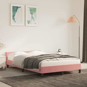 vidaXL Bettgestell mit Kopfteil Rosa 120x200 cm Samt