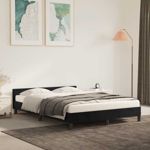 vidaXL, vidaXL Bettgestell mit Kopfteil Schwarz 140x200 cm Samt