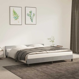 vidaXL, vidaXL Bettgestell mit Kopfteil Hellgrau 160x200 cm Samt