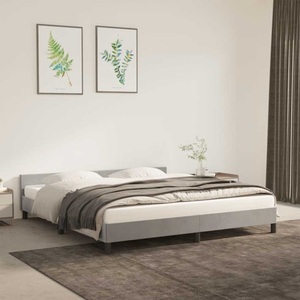 vidaXL, vidaXL Bettgestell mit Kopfteil Hellgrau 180x200 cm Samt