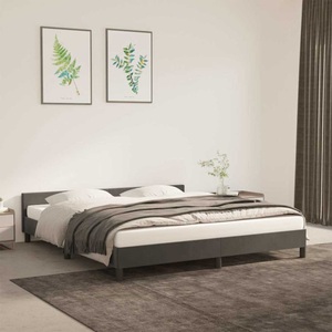 vidaXL, vidaXL Bettgestell mit Kopfteil Dunkelgrau 180x200 cm Samt