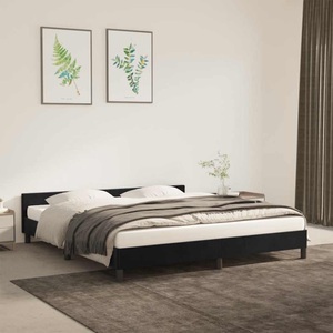 vidaXL, vidaXL Bettgestell mit Kopfteil Schwarz 180x200 cm Samt