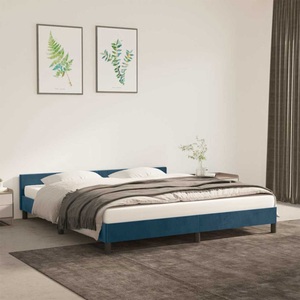 vidaXL, vidaXL Bettgestell mit Kopfteil Dunkelblau 180x200 cm Samt