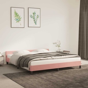 vidaXL, vidaXL Bettgestell mit Kopfteil Rosa 180x200 cm Samt