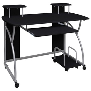 vidaXL, vidaXL Computertisch Schwarz 110x52x88,5 cm Holzwerkstoff, vidaXL Computertisch Schwarz 110x52x88,5 cm Holzwerkstoff