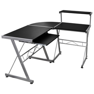 vidaXL, vidaXL Eck-Computertisch Schwarz 132x112x99 cm Holzwerkstoff, vidaXL Eck-Computertisch Schwarz 132x112x99 cm Holzwerkstoff