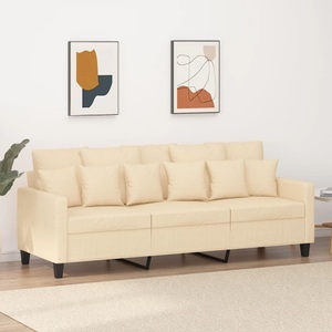 vidaXL, vidaXL 3-Sitzer-Sofa Creme 180 cm Stoff, 