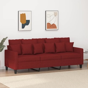vidaXL, vidaXL 3-Sitzer-Sofa Weinrot 180 cm Stoff, 
