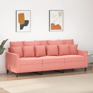 vidaXL, vidaXL 3-Sitzer-Sofa Rosa 180 cm Samt, 