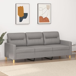 vidaXL, vidaXL 3-Sitzer-Sofa Hellgrau 180 cm Stoff, 