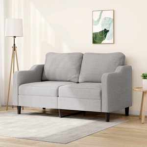 vidaXL, vidaXL 2-Sitzer-Sofa Hellgrau 140 cm Stoff, 