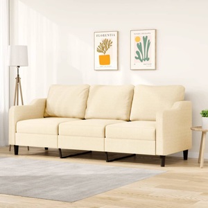 vidaXL, vidaXL 3-Sitzer-Sofa Creme 210 cm Stoff, 